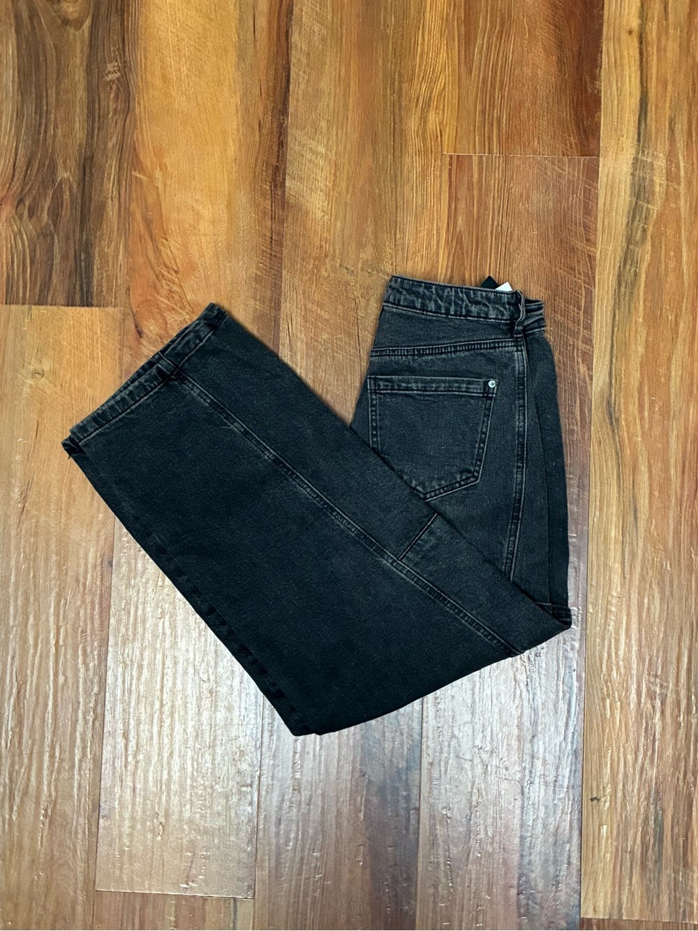 NWT Madden NYC Cargo Skater High Waist Wide-Leg Jeans in Washed Black Gray 4 - Picture 5 of 7